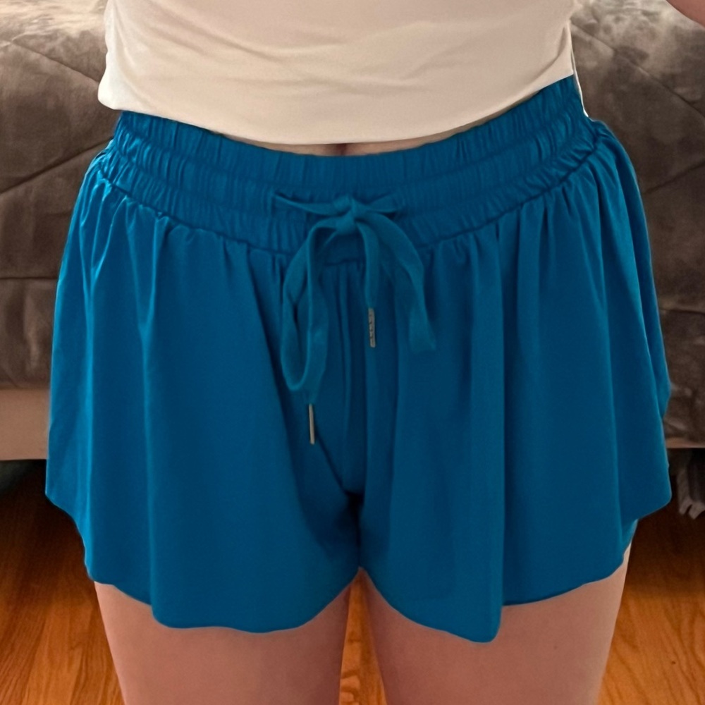 Amazon Blue Athletic Shorts with Elastic Waistband